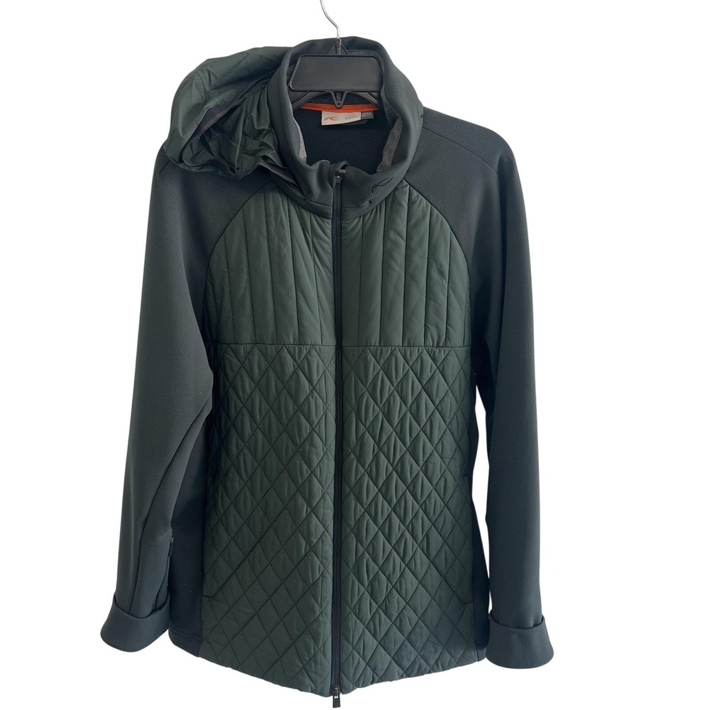 KJUS Pike Jacket Mens XL Green Quilted Hooded Insulated Ski Snow
